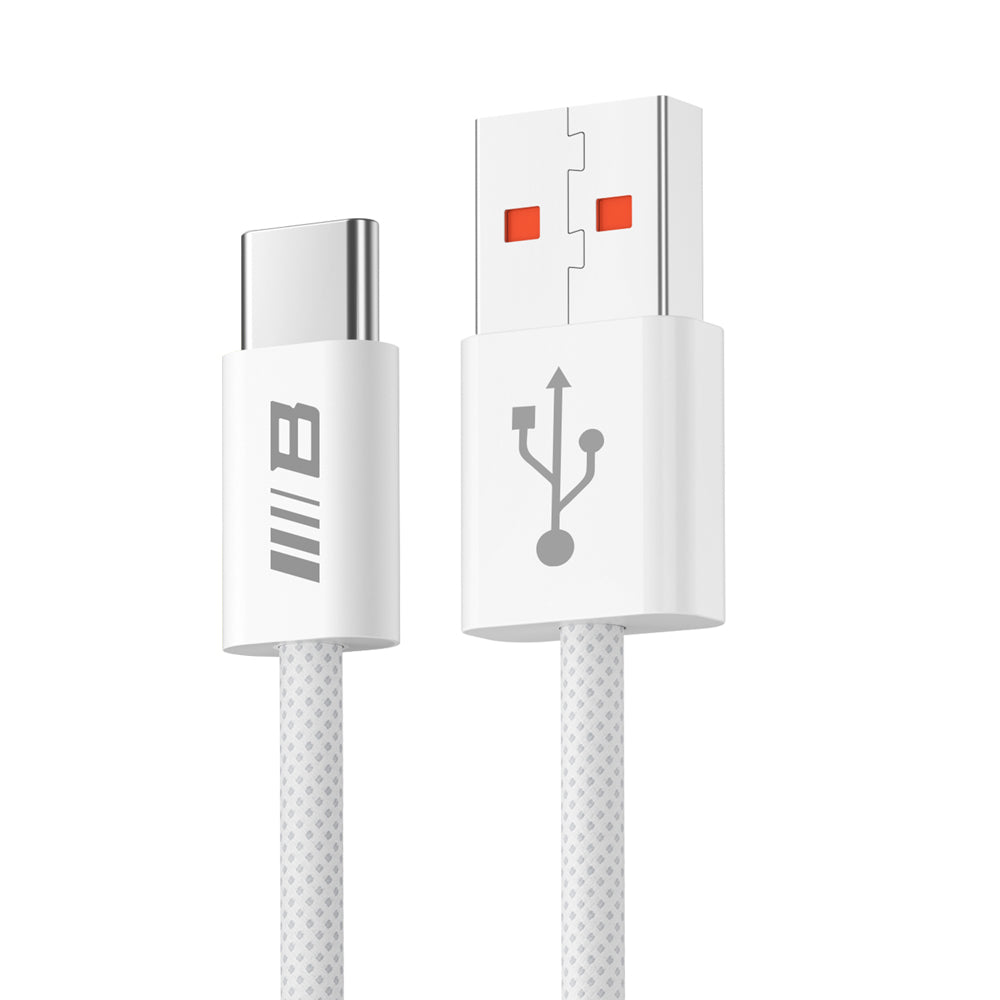USB-A - USB-C Blueo data- og ladekabel, 18W, 1.5m, Hvit