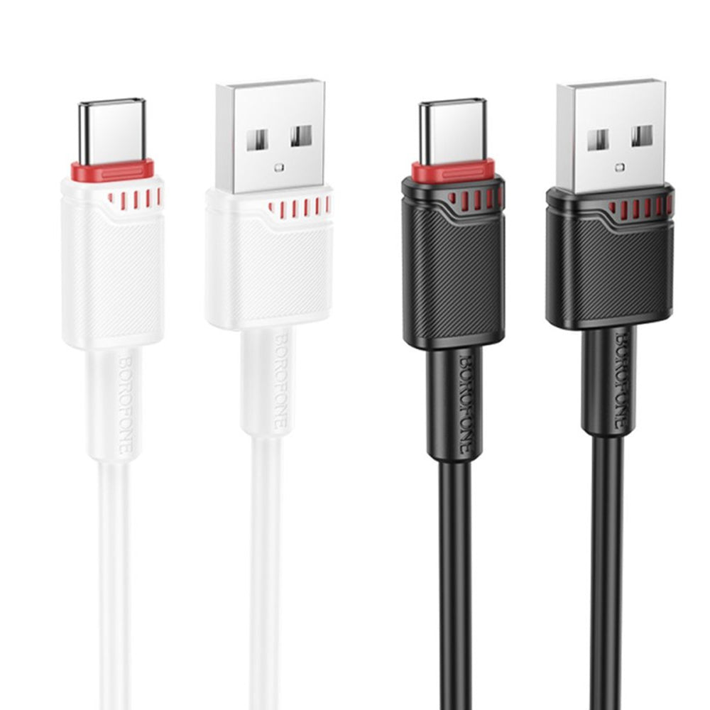 USB-A - USB-C Borofone BX110 Beneficio data- og ladekabel, 18W, 1m, Hvit