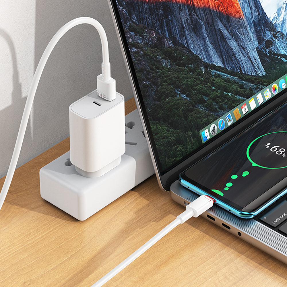 USB-A - USB-C Borofone BX110 Beneficio data- og ladekabel, 18W, 1m, Hvit