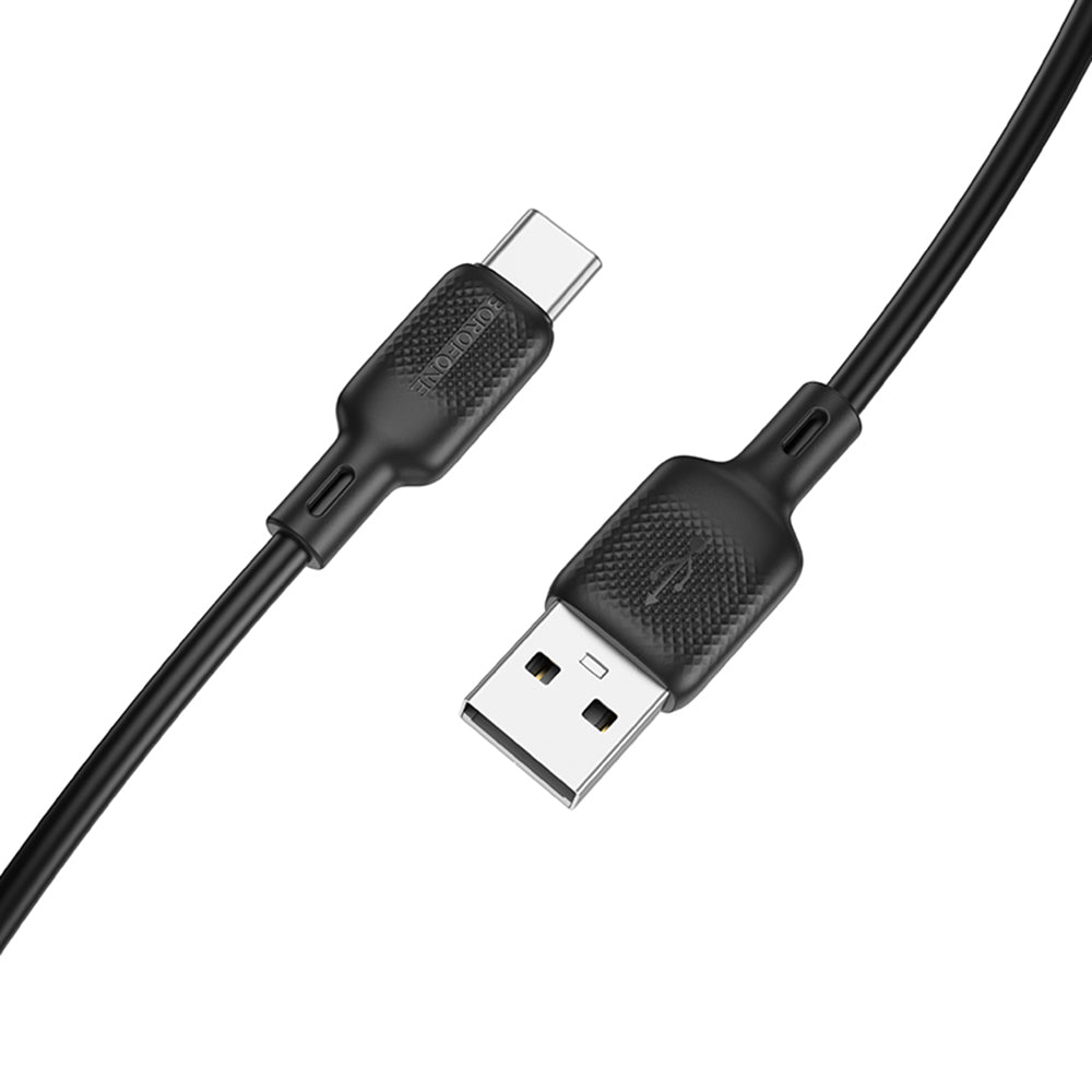 USB-A - USB-C Borofone BX113 Lenny data- og ladekabel, 18W, 2m, Svart