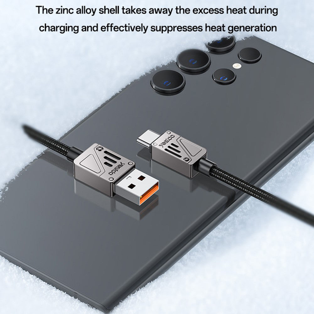 USB-A til USB-C data- og ladekabel Yesido CA135C, 18W, 1.2m, Svart