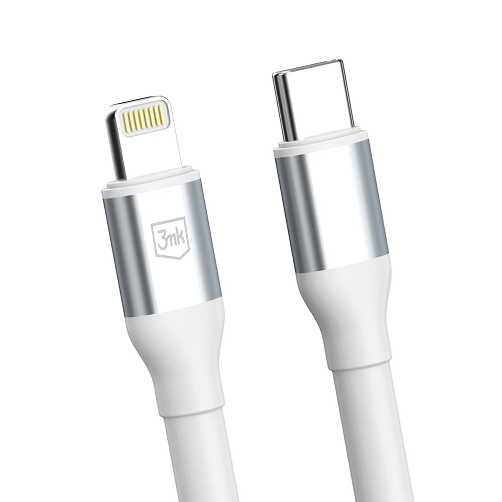 USB-C - Lightning 3MK Hyper N data- og ladekabel, 20W, 1m, Hvit