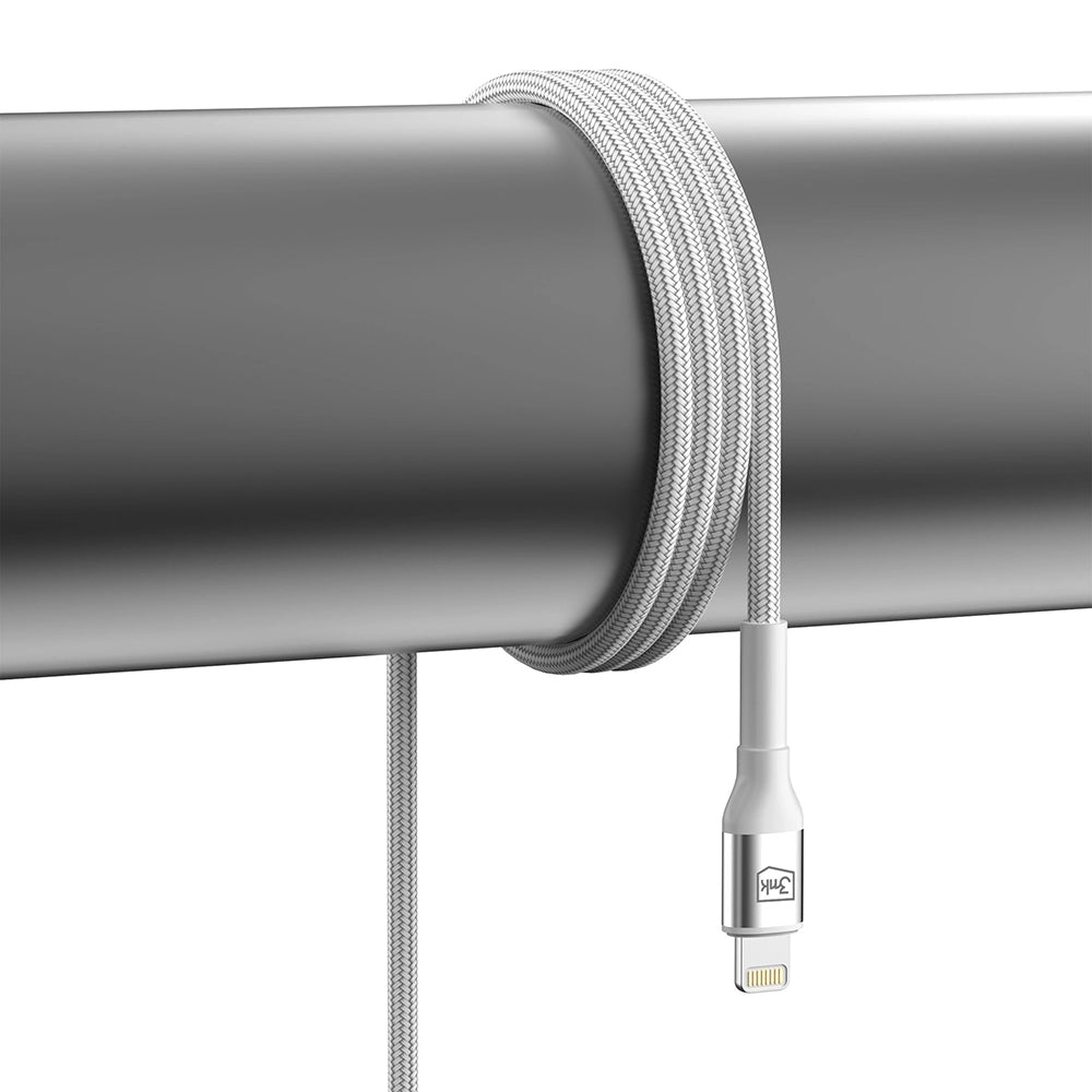 USB-C - Lightning 3MK Hyper N data- og ladekabel, 20W, 1m, Hvit