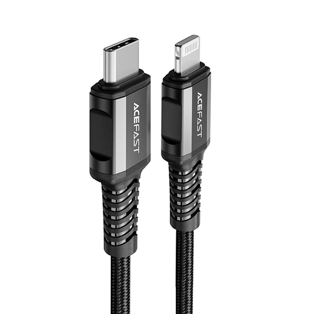 Data- og ladekabel USB-C - Lightning Acefast C1-01, 30W, 1.2m, Svart