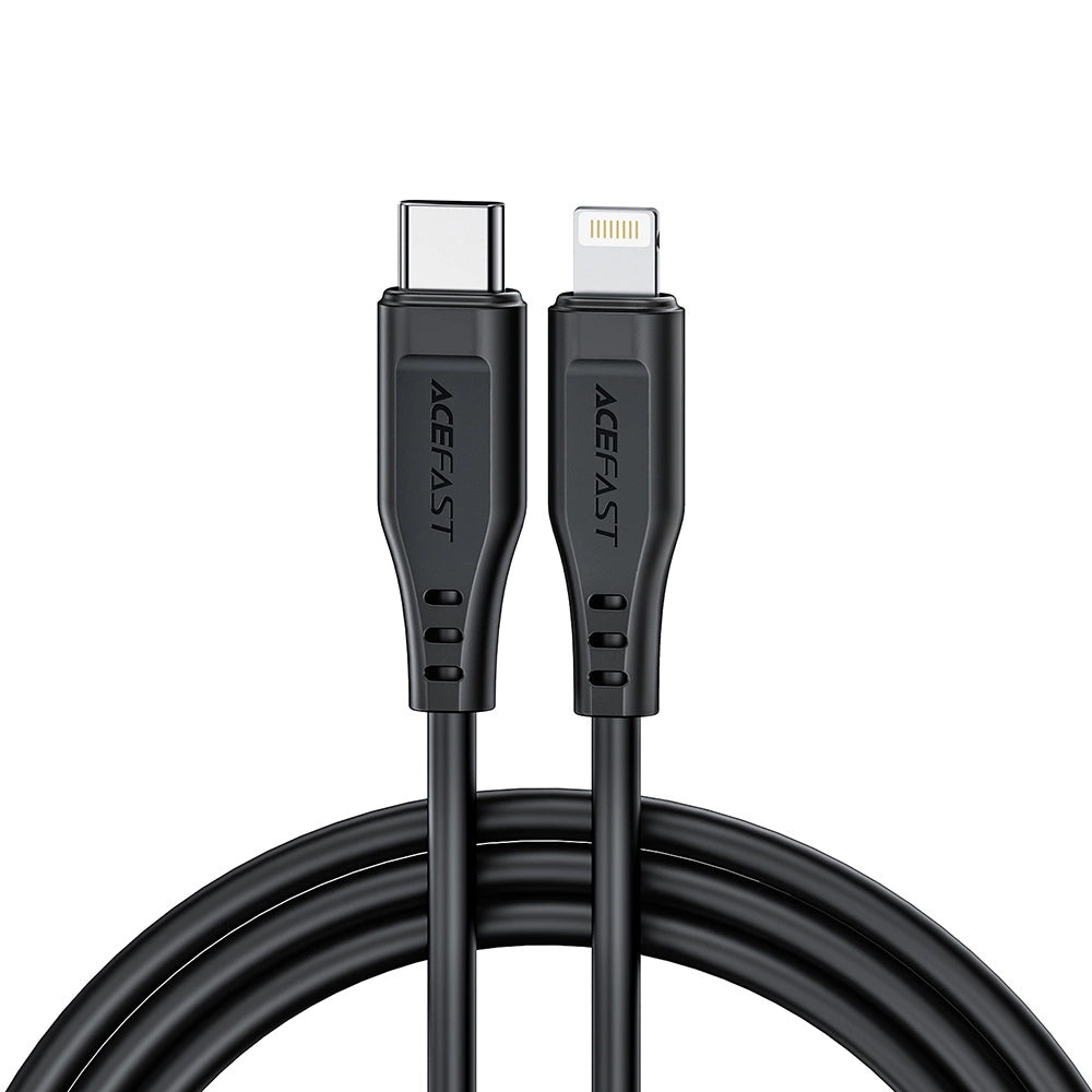 Data- og ladekabel USB-C - Lightning Acefast C3-01, 30W, 1.2m, Hvit