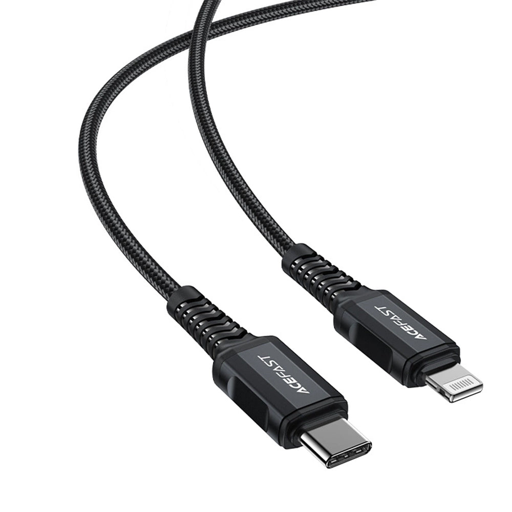 USB-C - Lightning Data- og Ladekabel Acefast C4-01, 30W, 1.8m, Svart