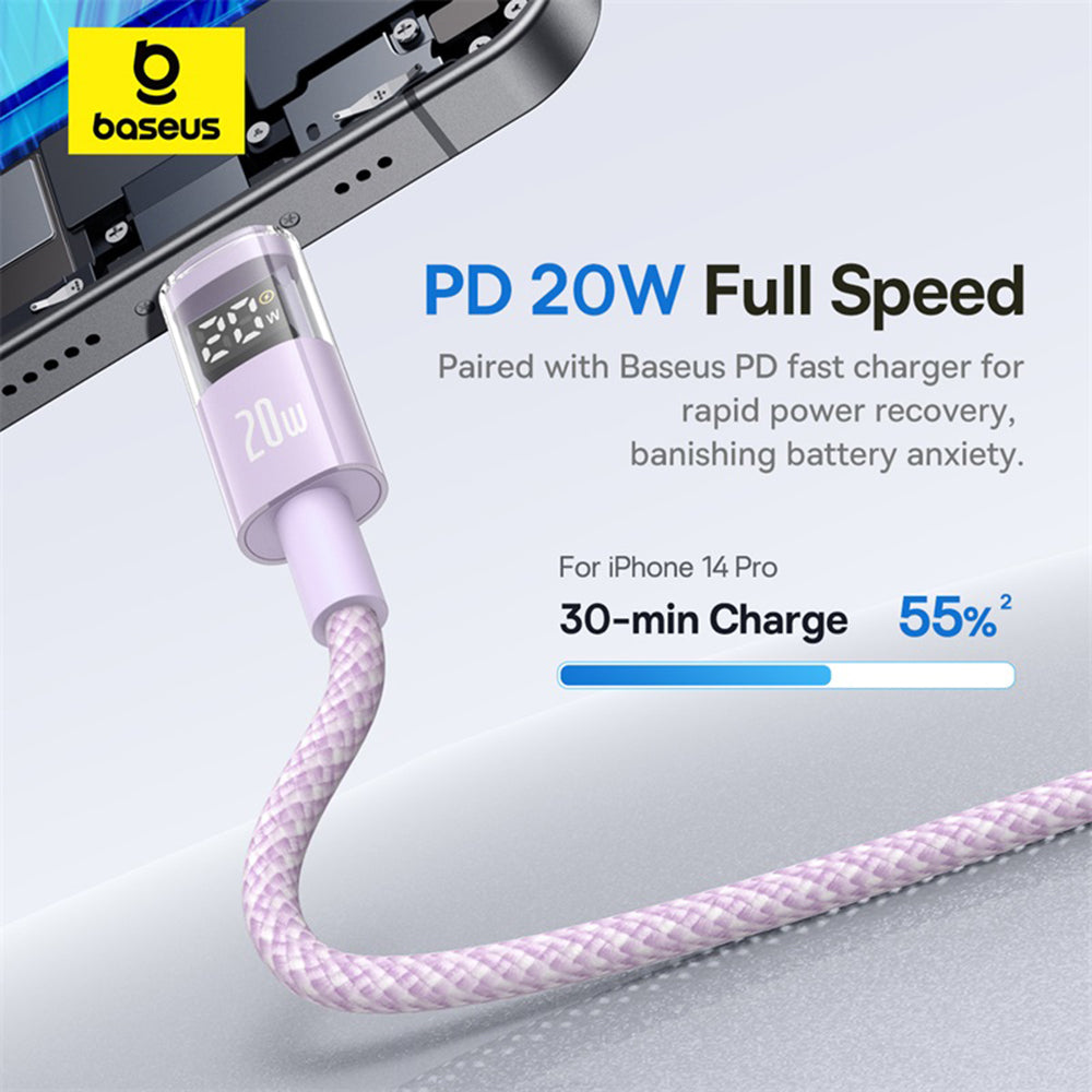 USB-C - Lightning Baseus Display 2, 20W, 2m, Lilla P10382703511-01