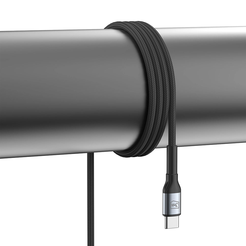 USB-C data- og ladekabel - USB-C 3MK Hyper N, 100W, 1m, Svart