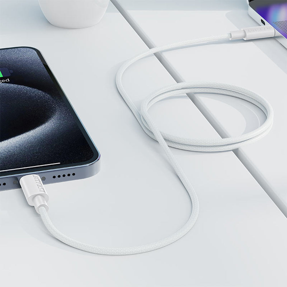 USB-C data- og ladekabel - USB-C Acefast C18-03, 60W, 1.2m, Hvit
