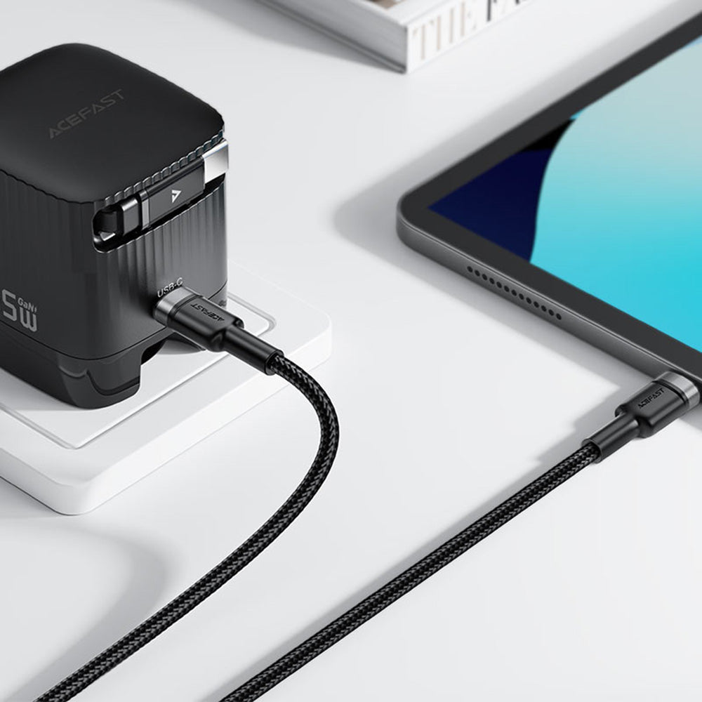 USB-C data- og ladekabel - 2 x USB-C Acefast C22-02, 100W, 1.25m, Svart