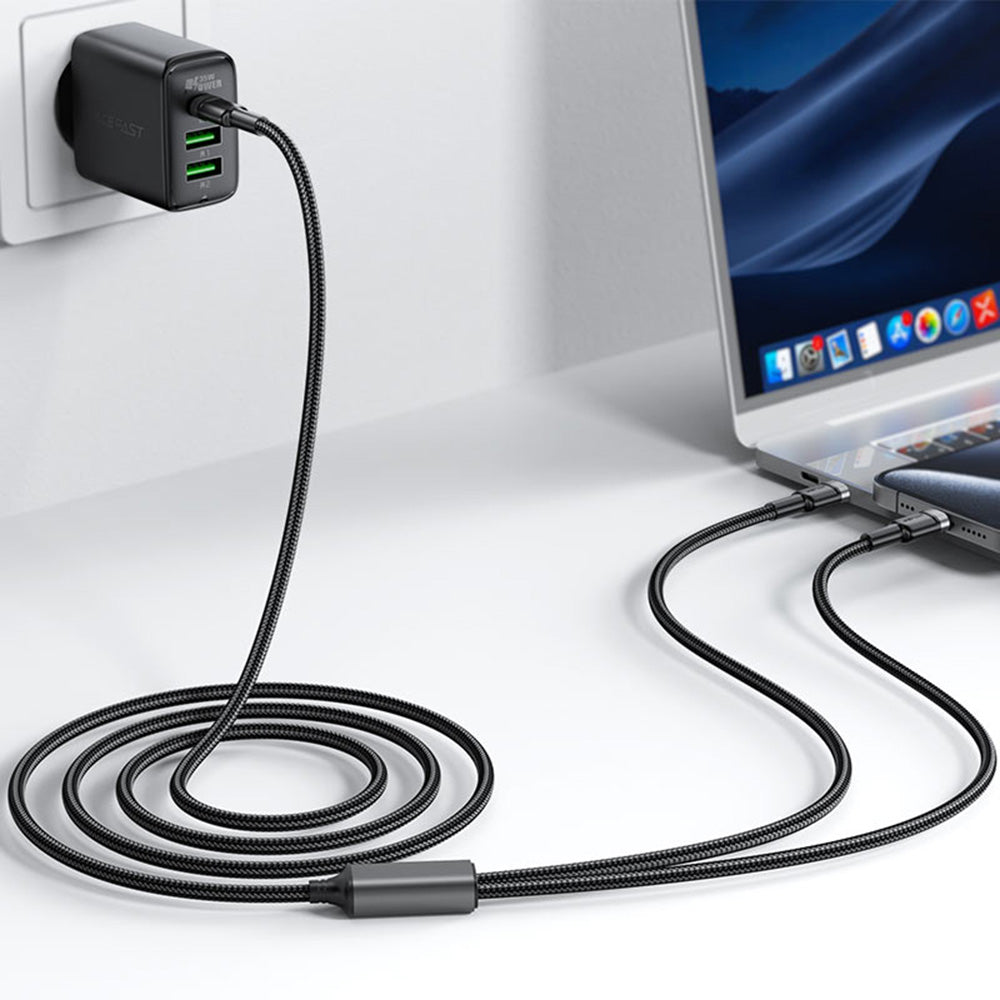 USB-C data- og ladekabel - 2 x USB-C Acefast C22-02, 100W, 1.25m, Svart