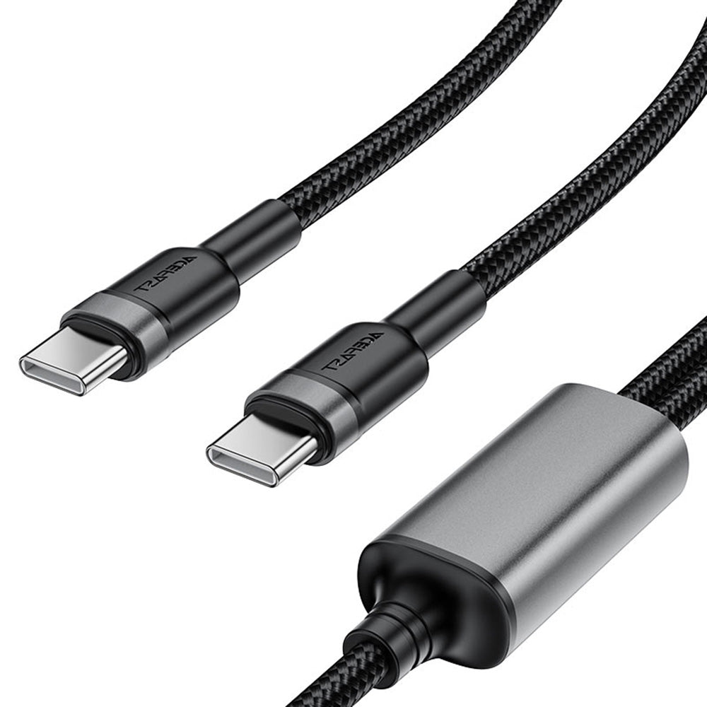 USB-C data- og ladekabel - 2 x USB-C Acefast C22-02, 100W, 1.25m, Svart
