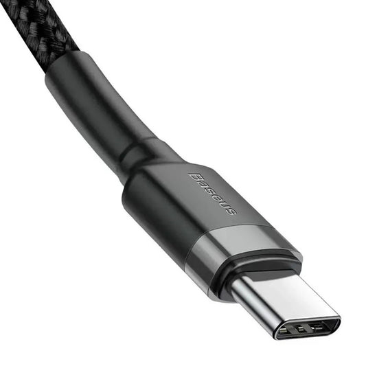 Data- og ladekabel USB-C - USB-C Baseus Cafule, 60W, 2m, sett med 2 stykker, Svart E0418501
