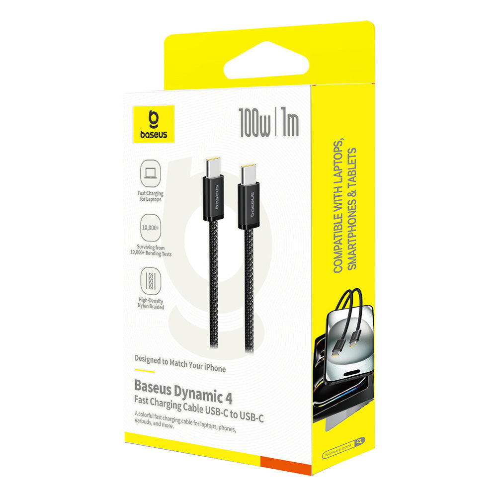 USB-C Data- og Ladekabel - USB-C Baseus Dynamic 4, 100W, 1m, Svart P10381400111-00