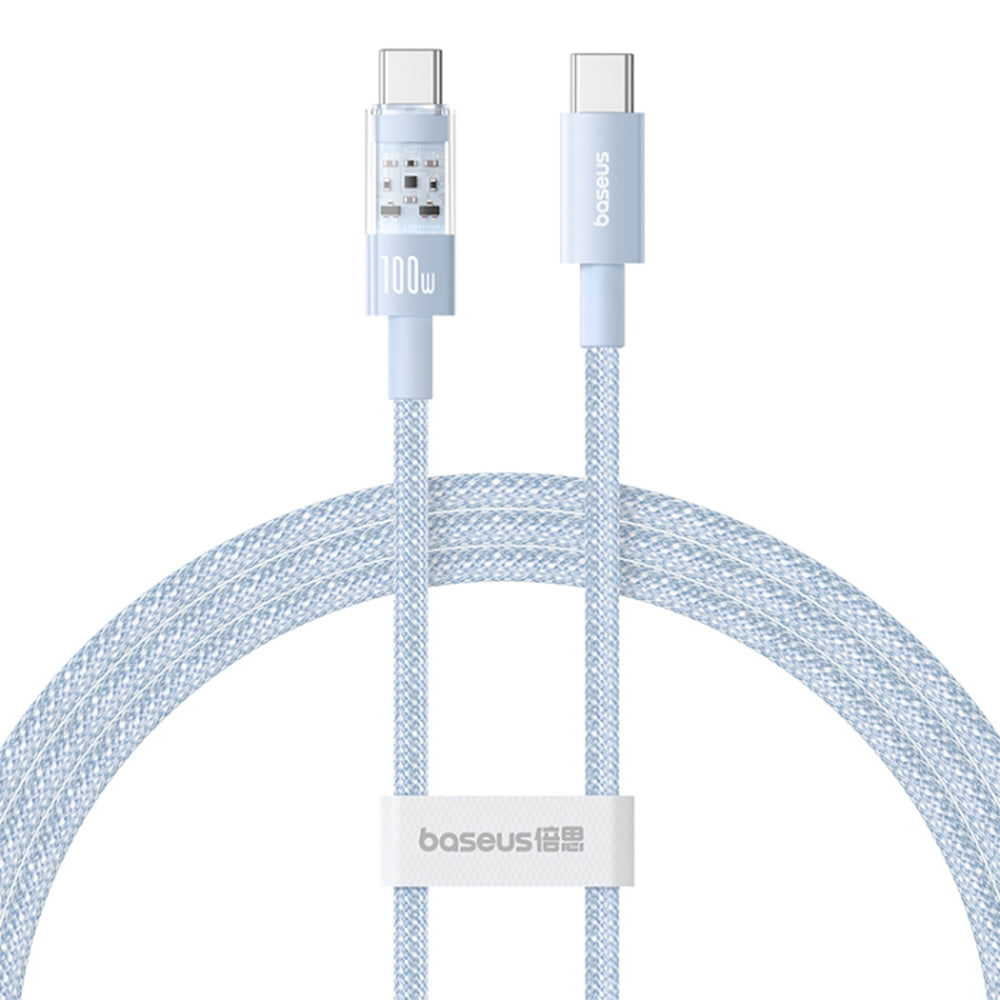 USB-C - USB-C Baseus Gem data- og ladekabel, 100W, 1m, Blå P10373000311-00
