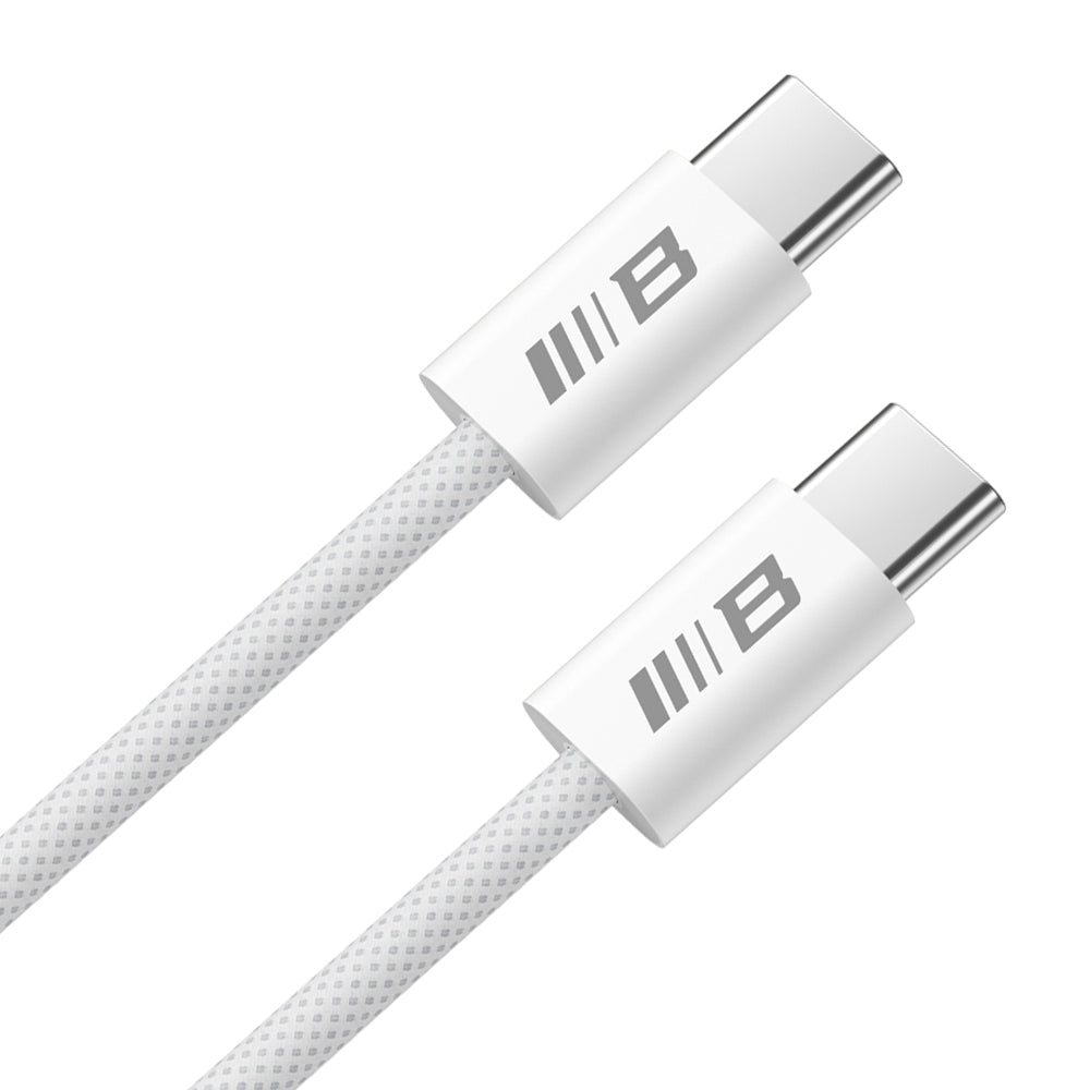 USB-C - USB-C Blueo data- og ladekabel, 100W, 1.2m, Hvit