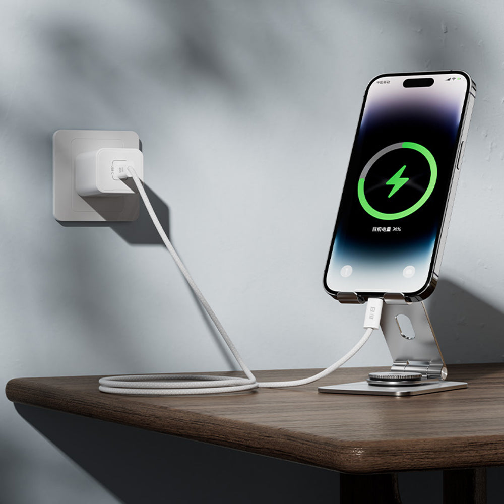 USB-C - USB-C Blueo data- og ladekabel, 100W, 1.2m, Hvit