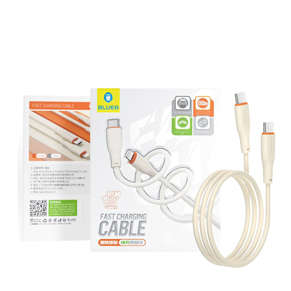 USB-C data- og ladekabel - USB-C Blueo Ape Legend, 100W, 1.5m, Oransje