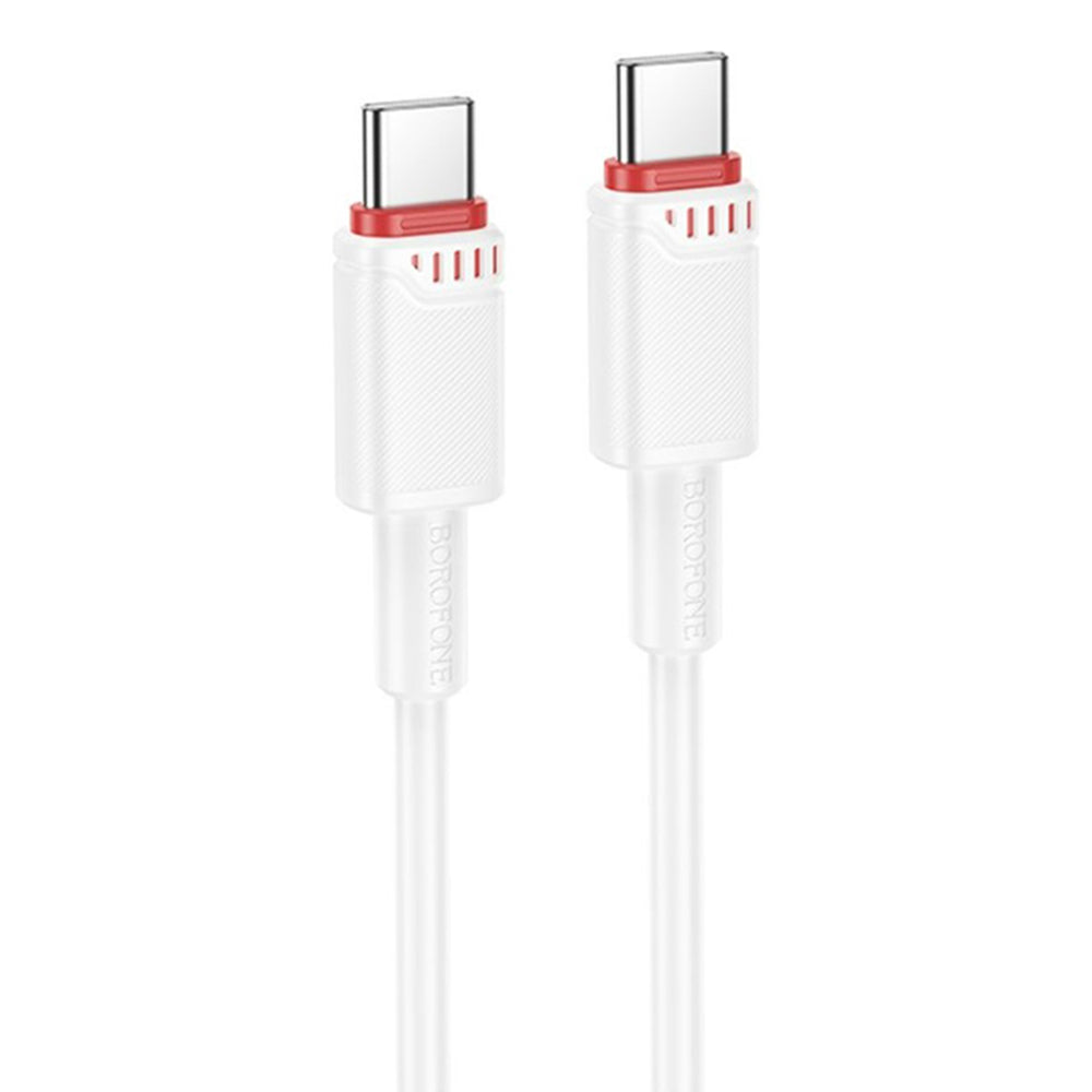 Data- og ladekabel USB-C - USB-C Borofone BX110 Beneficio, 60W, 1m, Hvit