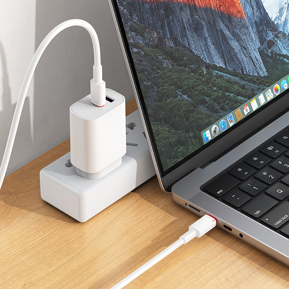 Data- og ladekabel USB-C - USB-C Borofone BX110 Beneficio, 60W, 1m, Hvit