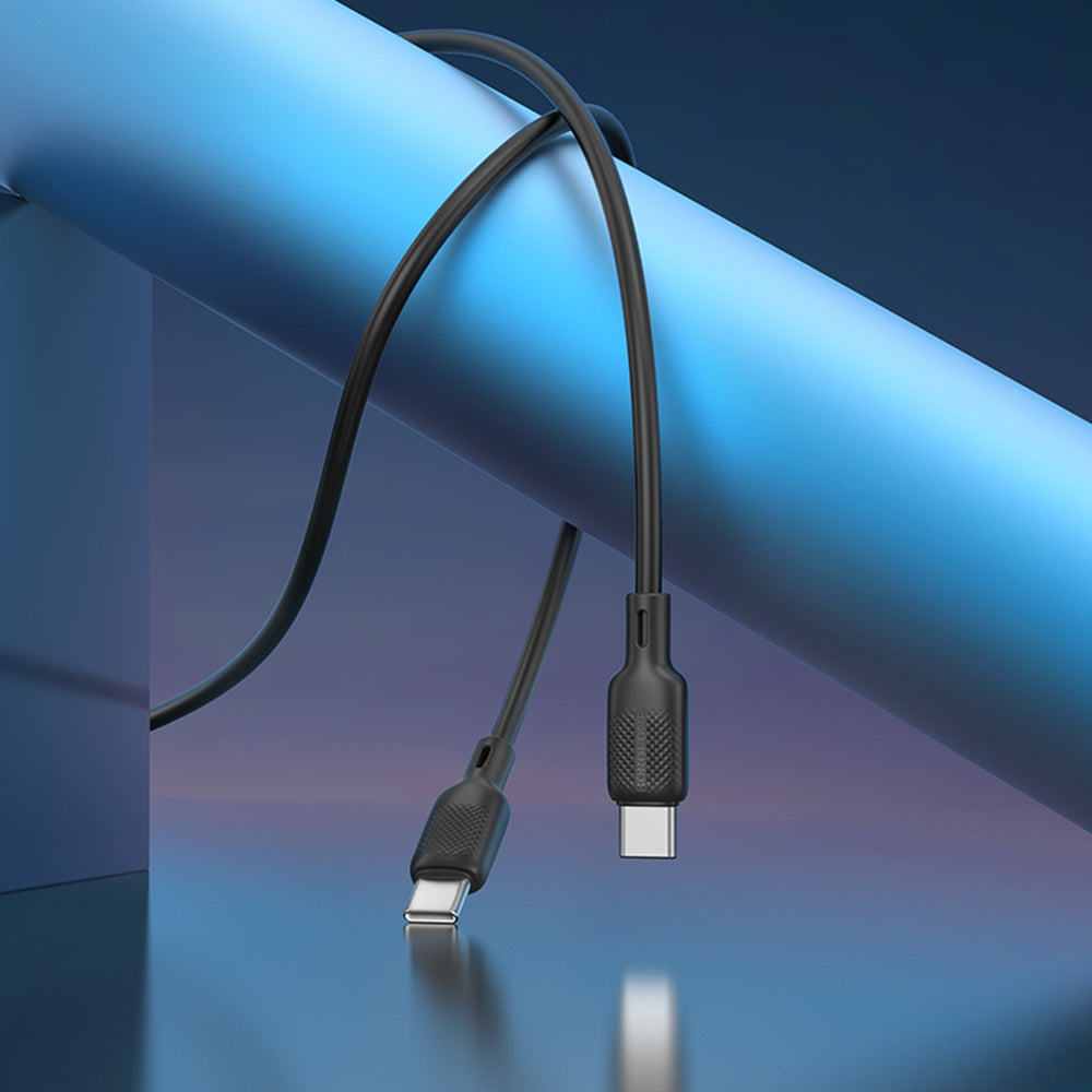 USB-C data- og ladekabel - USB-C Borofone BX113 Lenny, 60W, 2m, Svart