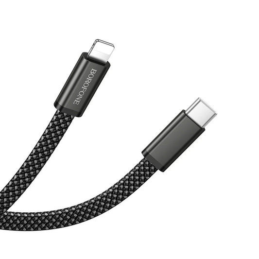 USB-C data- og ladekabel - USB-C Borofone BX124 Peace, 30W, 1m, svart