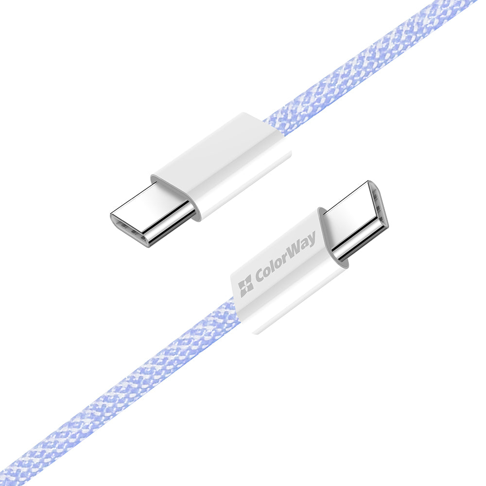 USB-C data- og ladekabel - USB-C ColorWay CW-CBPDCC061, 60W, 1m, Lilla