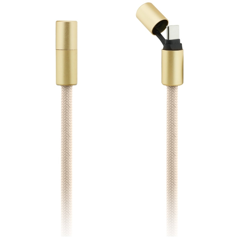 USB-C til USB-C data- og ladekabel Guess CBDY 4G Charm, 100W, 1,5m, Beige