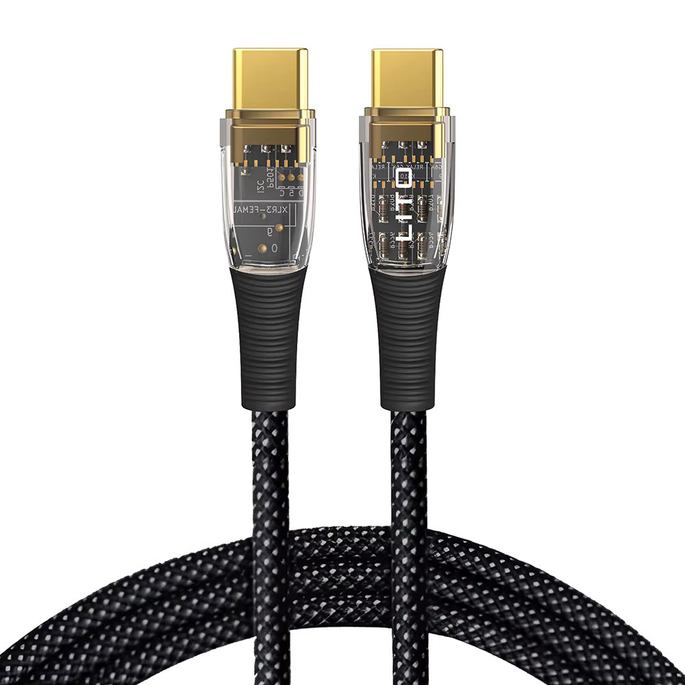 USB-C data- og ladekabel - USB-C Lito LD01, 60W, 1.2m, Svart