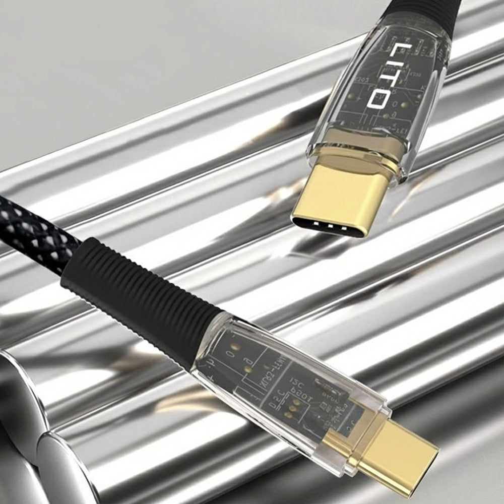 USB-C data- og ladekabel - USB-C Lito LD01, 60W, 1.2m, Svart