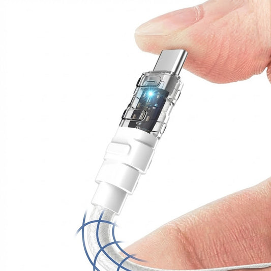 Data- og ladekabel USB-C - USB-C Lito LD05, 60W, 1m, Hvit