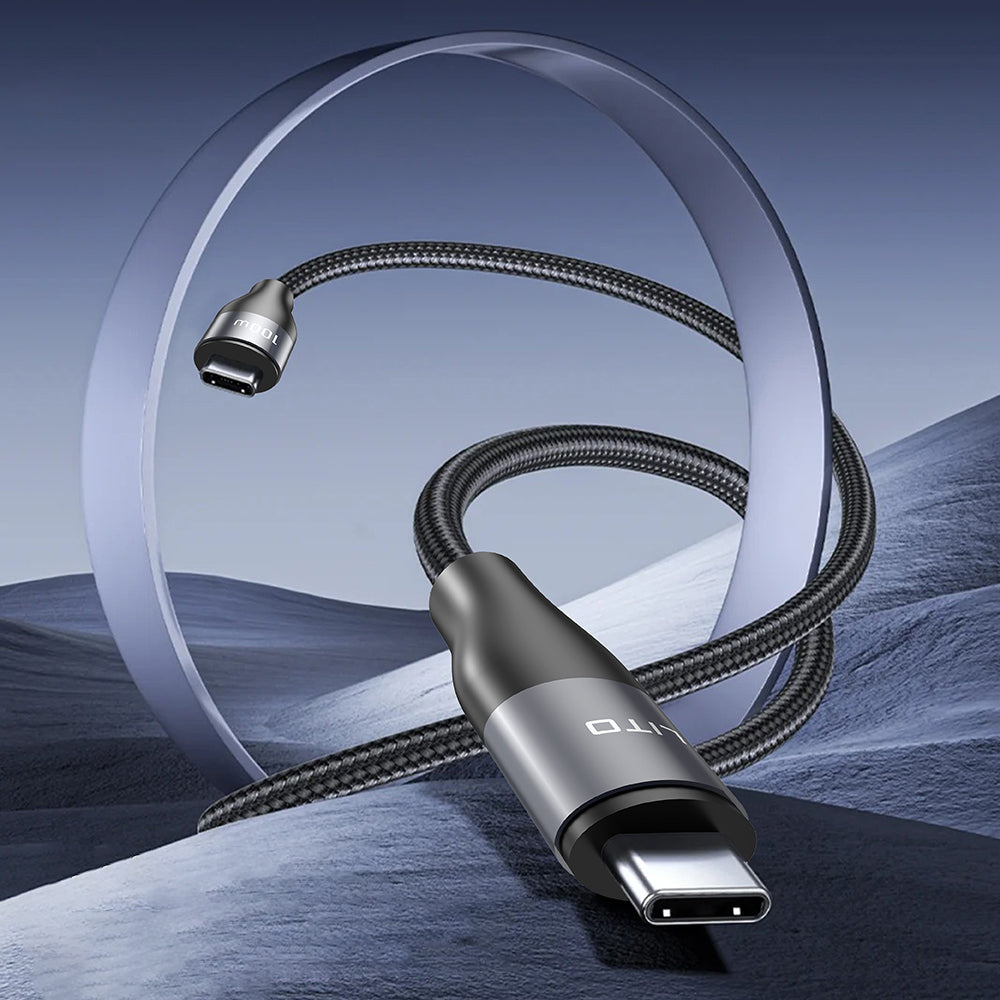 Data- og ladekabel USB-C - USB-C Lito LD25CC, 100W, 2m, Grå