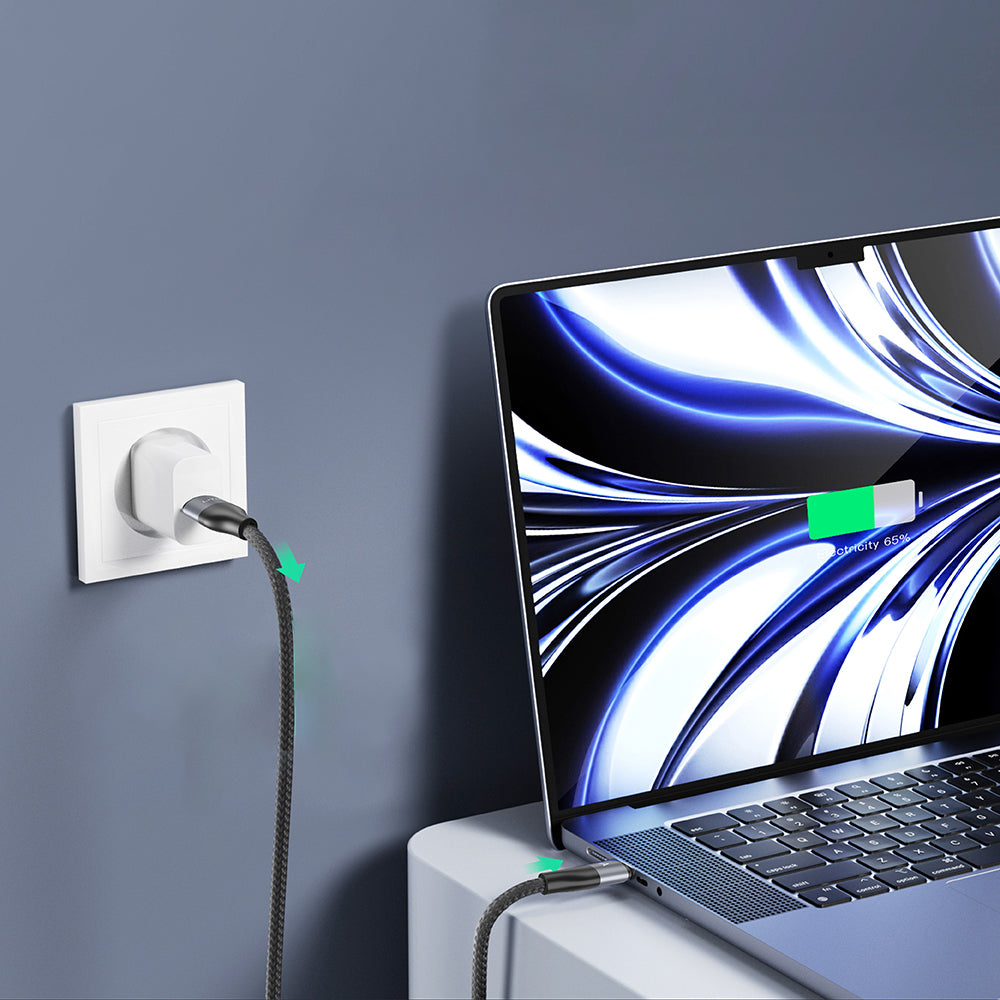 Data- og ladekabel USB-C - USB-C Lito LD25CC, 100W, 2m, Grå