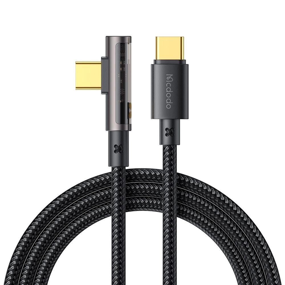 Data- og ladekabel USB-C - USB-C McDodo CA-3400 Angled, 100W, 1.2m, Svart