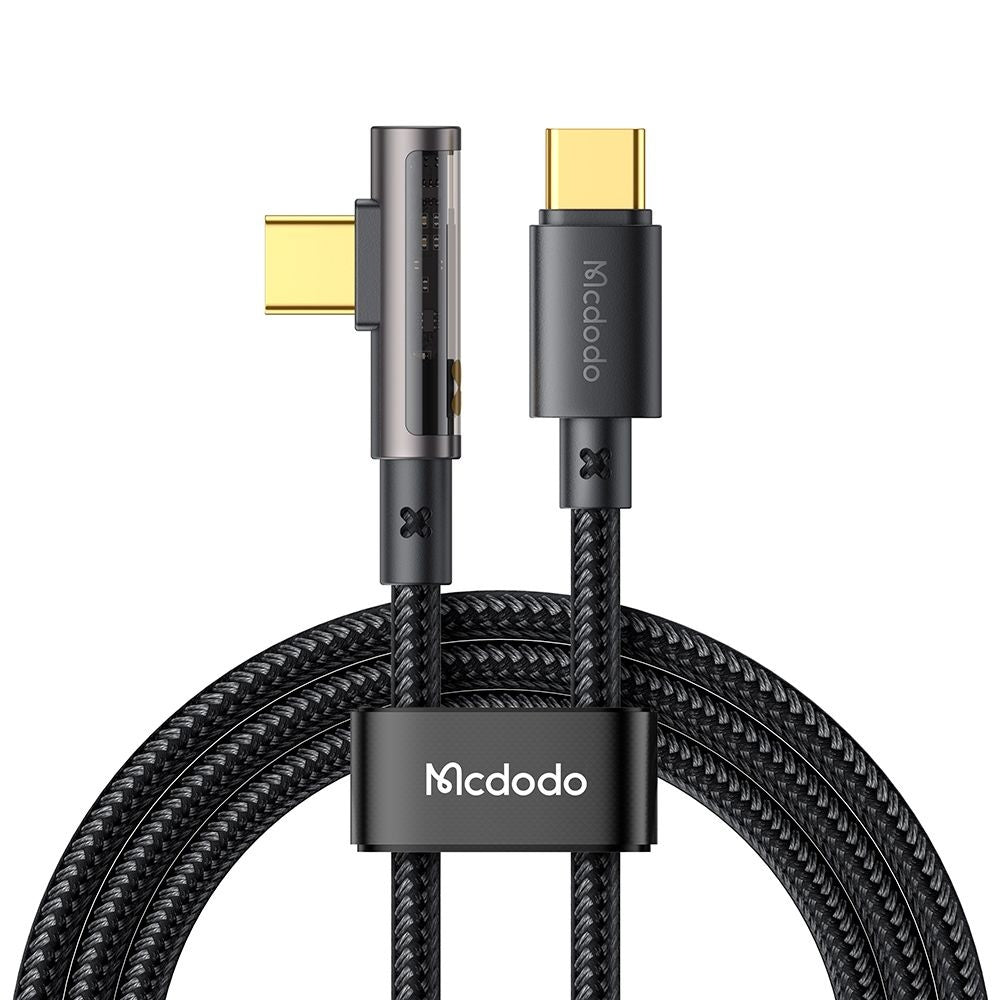 Data- og ladekabel USB-C - USB-C McDodo CA-3400 Angled, 100W, 1.2m, Svart