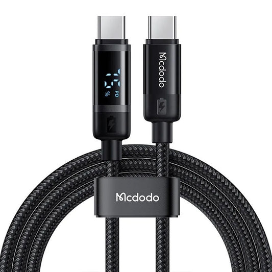 USB-C til USB-C data- og ladekabel McDodo CA-5780 Bat Display, 60W, 1.2m, Svart