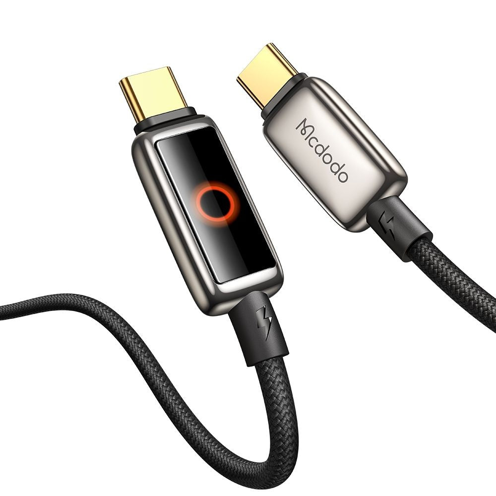 USB-C data- og ladekabel - USB-C McDodo CA-6680 Auto Power Off, 100W, 1.2m, Svart
