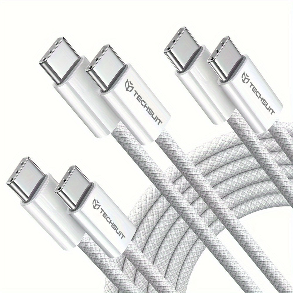 USB-C data- og ladekabel - USB-C Techsuit PCB114D, 60W, 1m, Gul