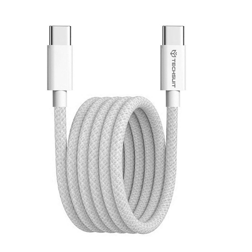 USB-C data- og ladekabel - USB-C Techsuit PCB114D, 60W, 1m, Grå