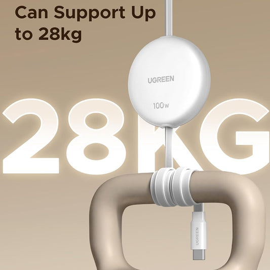 USB-C data- og ladekabel - USB-C UGREEN L531, 100W, 1m, Hvit