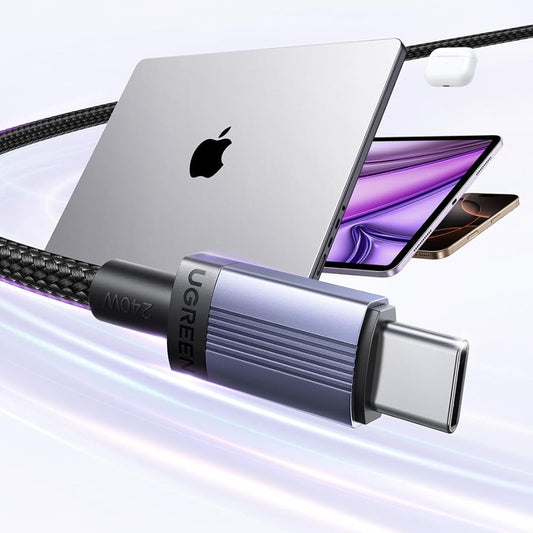 USB-C Data- og Ladekabel - USB-C UGREEN L532, 240W, 1m, Grå