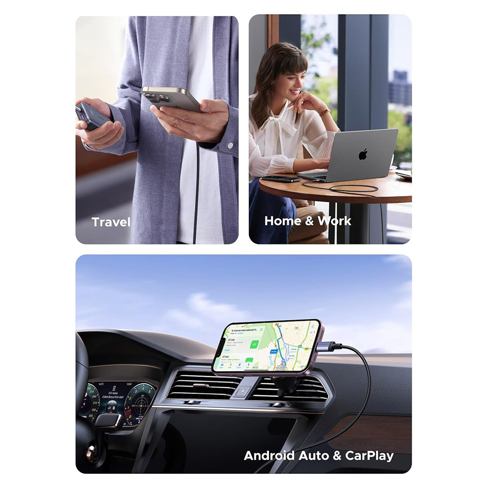 USB-C data- og ladekabel - USB-C UGREEN L532, 240W, 2m, Grå