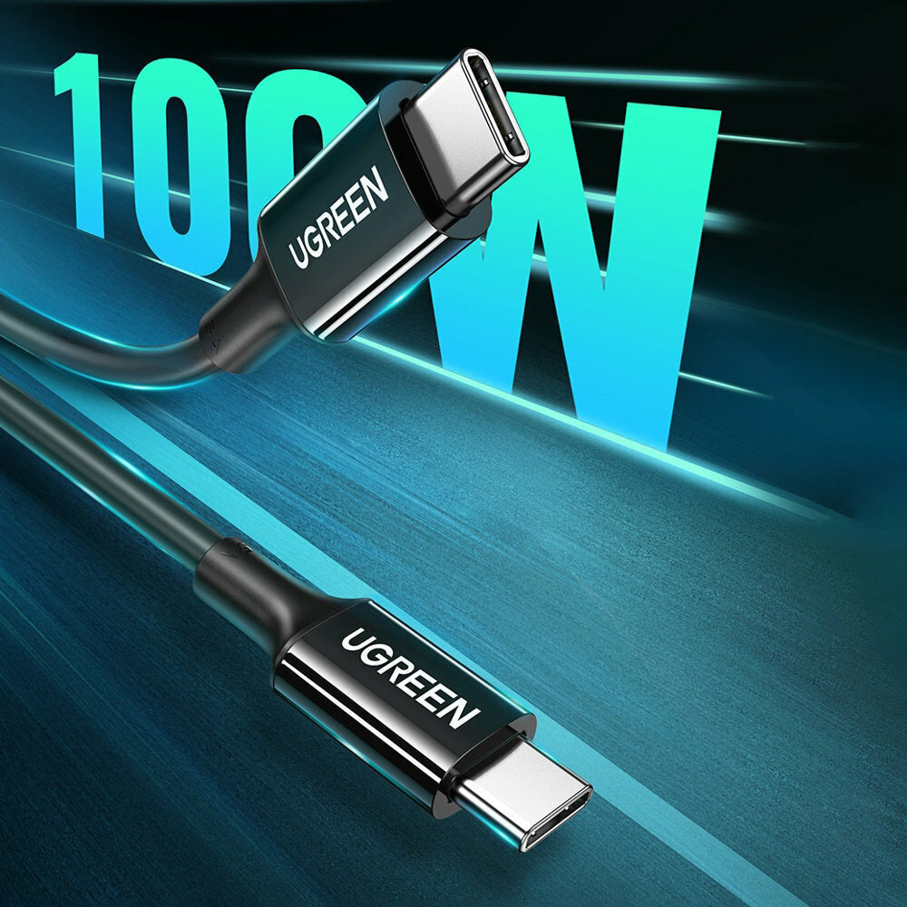 USB-C Data og Ladekabel - USB-C UGREEN US300 (80371), 100W, 1m, Svart