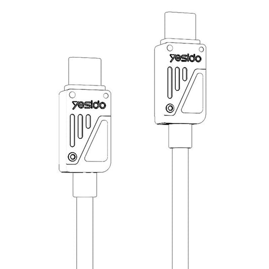 USB-C til USB-C data- og ladekabel Yesido CA196, 60W, 1.2m, Svart