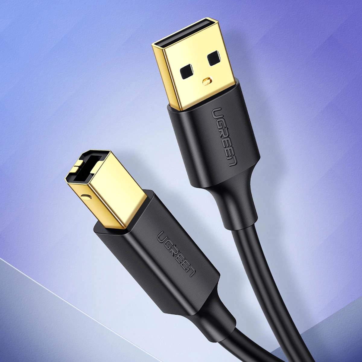 UGREEN US135 Skriverkabel, USB-A - USB-B, 5m, Svart