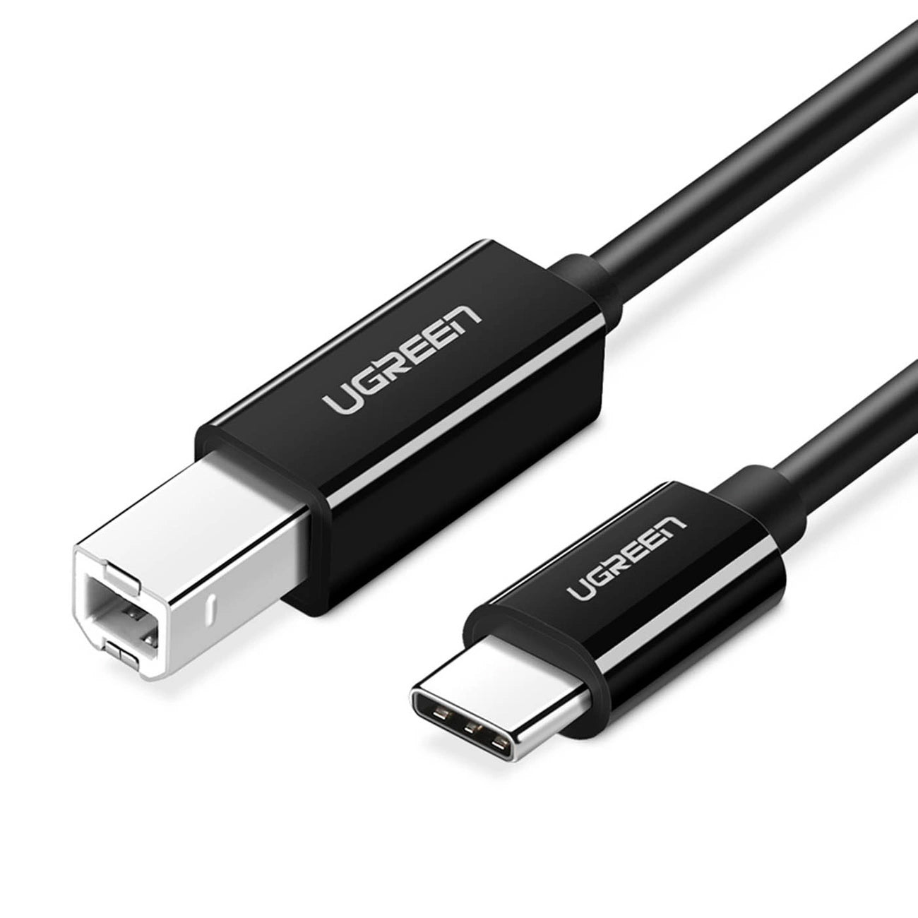 Skriverkabel UGREEN US241, USB-C - USB-B, 2m, Svart