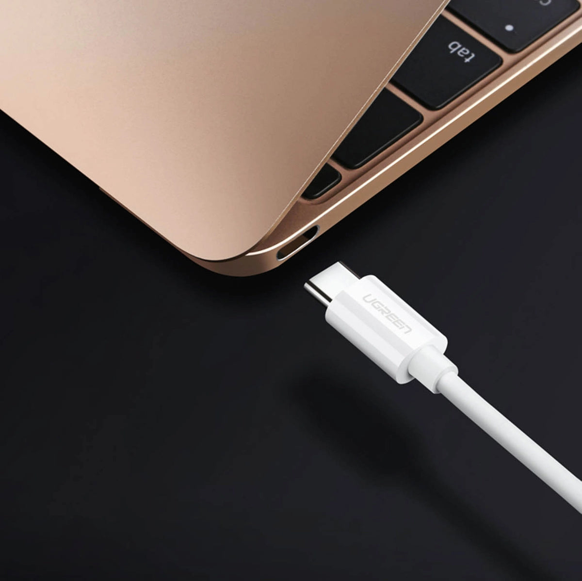 UGREEN US241 skriverkabel, USB-C - USB-B, 1.5m, Hvit