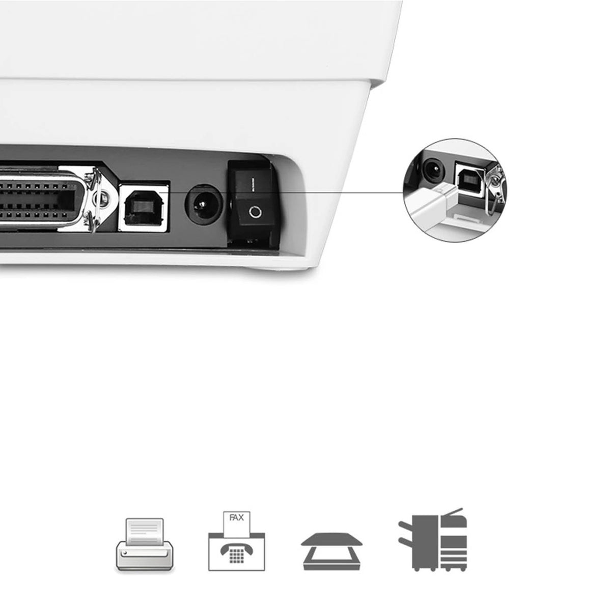 UGREEN US241 skriverkabel, USB-C - USB-B, 1.5m, Hvit