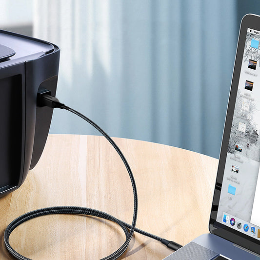 Skriverkabel UGREEN US370, USB-C - USB-B, 1 m, svart