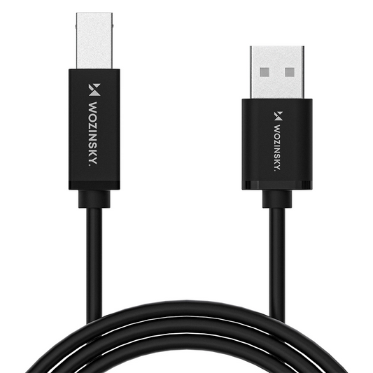 Skriverkabel WZK WKDDY3S, USB-A - USB-B, 2m, Svart